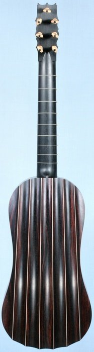 4-course fluted back guitar rear view
