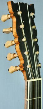 Stradivari guitar peghead in perspective view