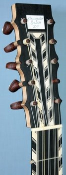 Voboam model baroque guitar peg head in perspective view