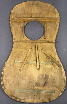 Soundboard underside of the Sanguino guitar