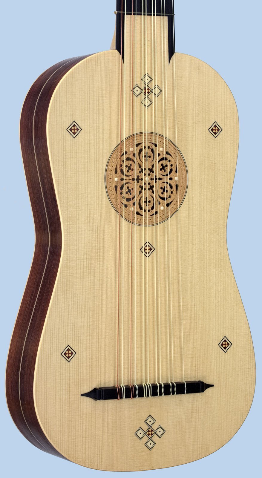 Flat-back vihuela with inlays soundboard