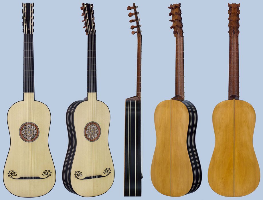 5-course Italian baroque guitar, based on the original Sellas guitar model, Venice c.1640
