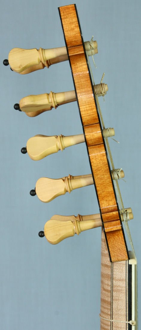 Stradivari guitar peghead side view
