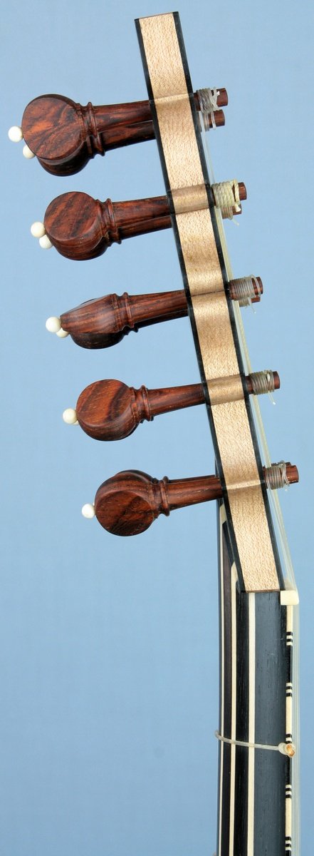 Voboam model baroque guitar peg head side view