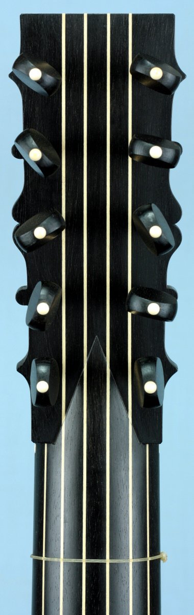 Voboam model baroque guitar peg head rear view
