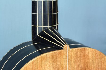 Voboam model baroque guitar heel in perspective view