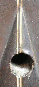 Central peg hole of the Dias vihuela (detail)