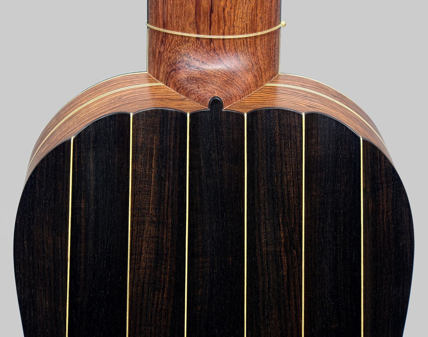 Fluted ribs in african blackwood at neck join